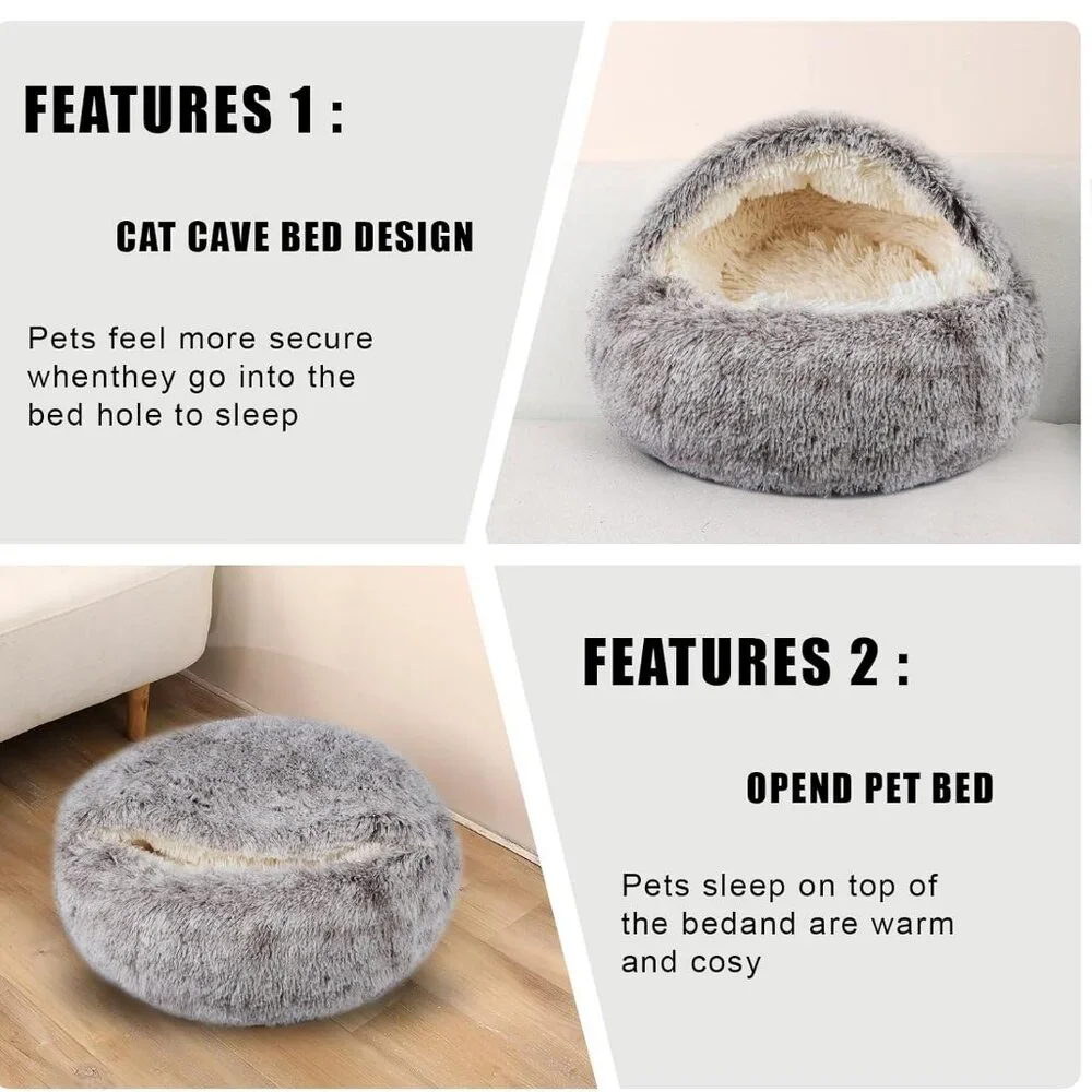 Cat Beds for Indoor Cats,Cat Cave for Puppy and Kitty,Calming Small Dog Bed for